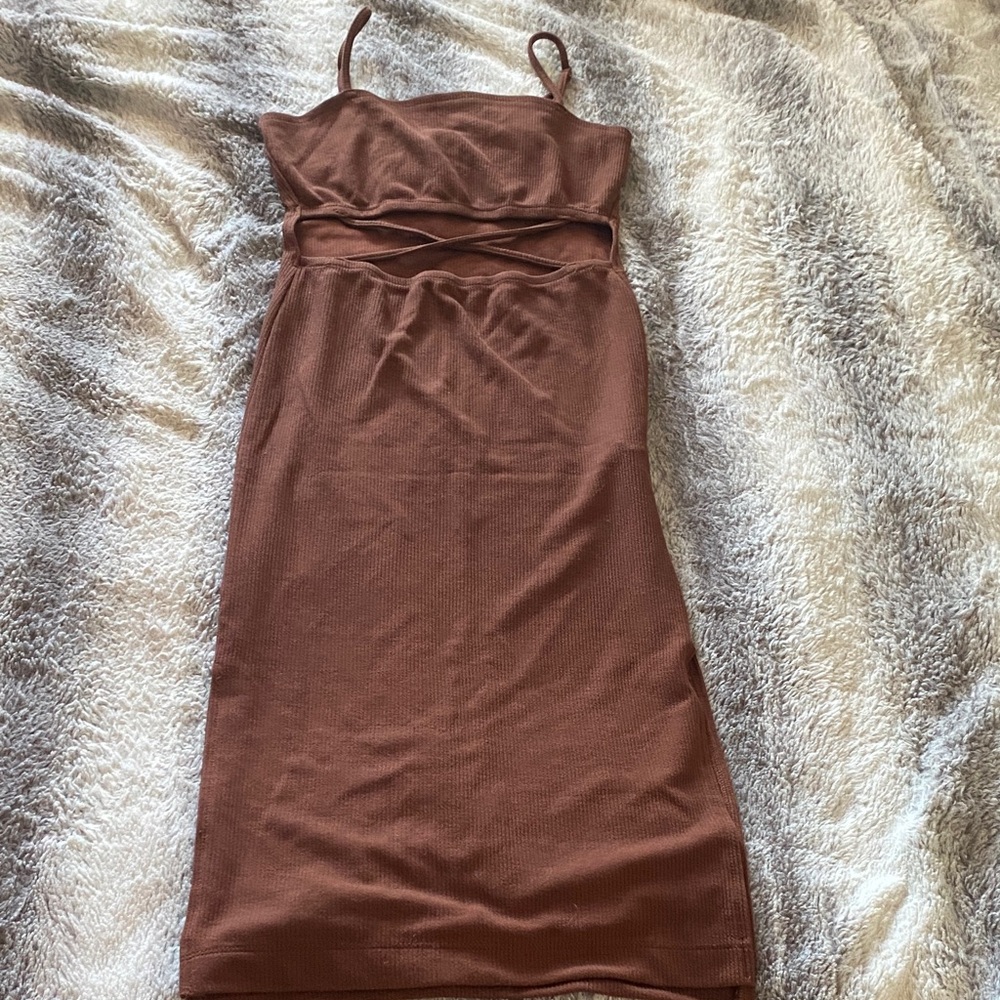 4/$30 F21 Rust Brown Strappy Cutout Dress